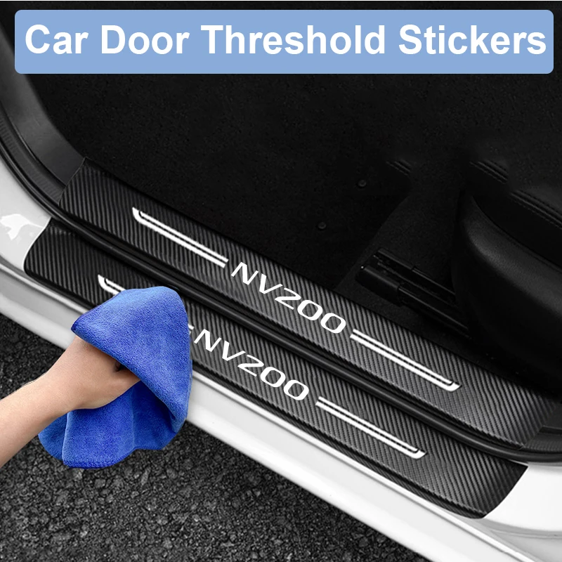 

Car Styling for Nissan NV200 Logo Door Threshold Anti Scratch Sticker Waterproof Decals Sill Trim Protective Film Accessories