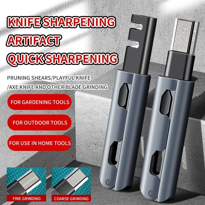 新しい折りたたみ式ナイフシャープナー、セラミック合金鋼研磨石 - Gardening Tools Knife のレビューと価格
