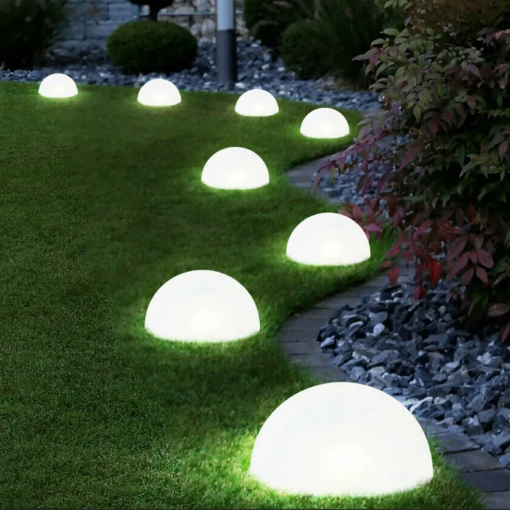 Bola em forma de luz solar, jardim gramado lâmpada, luzes solares LED, impermeável ao ar livre, caminho, paisagem global, 5 em 1