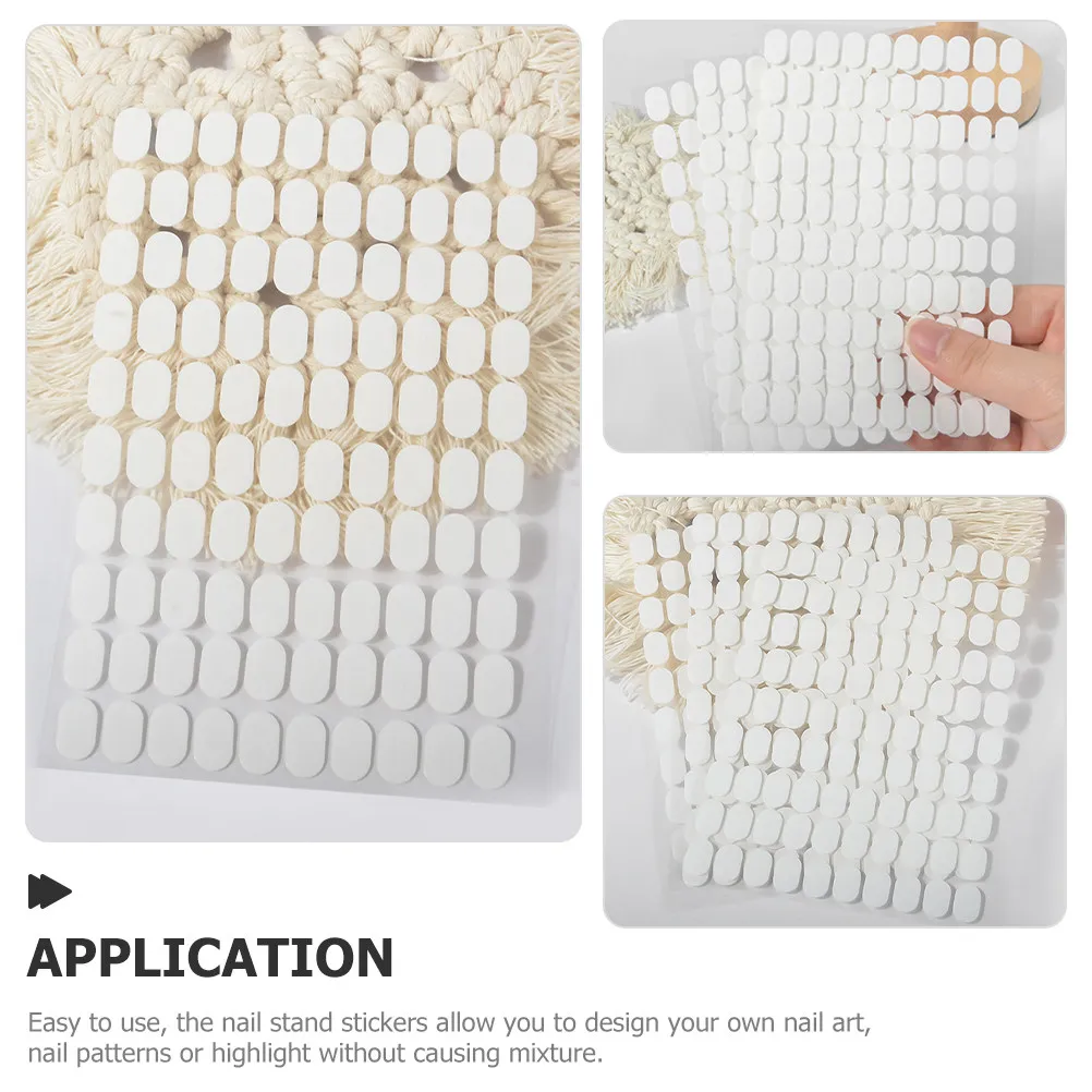 6 Sheets False Nails Form Stickers Stand Sticky Tabs Decoration Finger Double Sided Forms