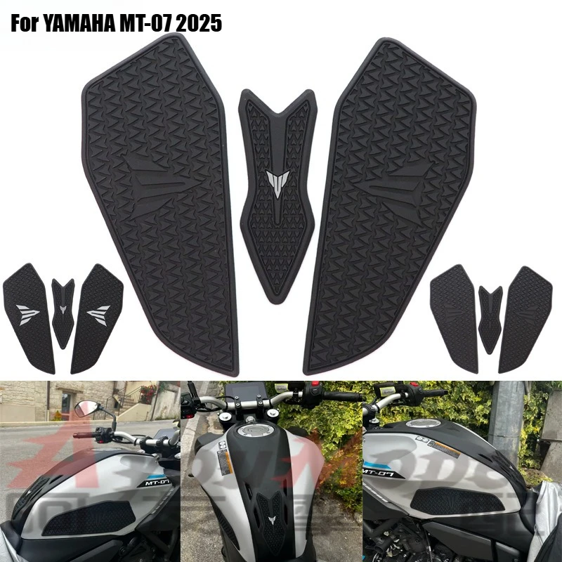 

2025 for YAMAHA MT-07 MT07 MT 07 Tank Pad Motorcycle Fuel Tank Pad Non-slip Side Fuel Tank Waterproof Pad Accessories