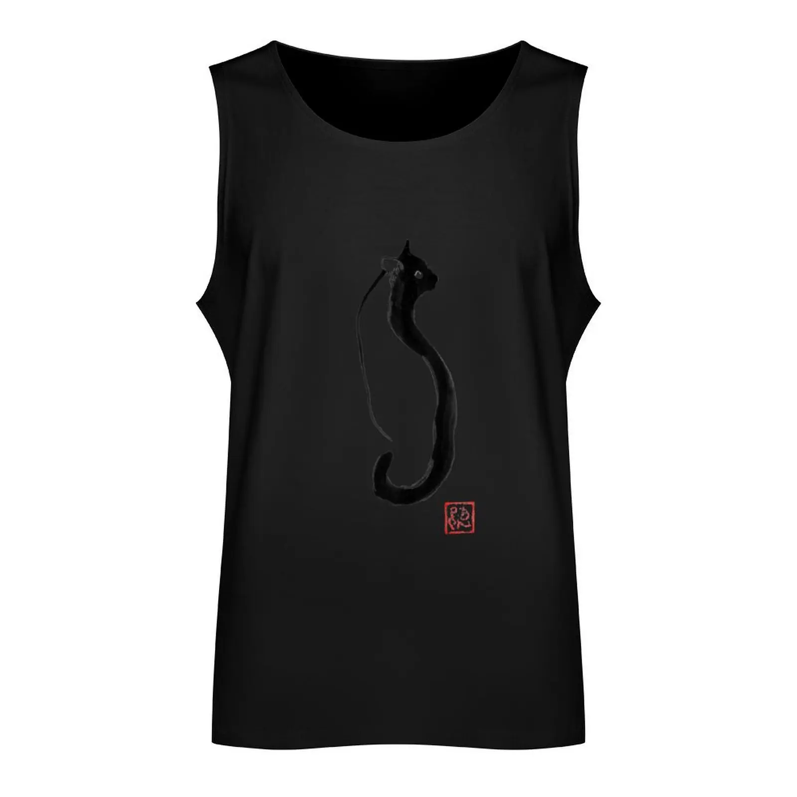 line cat 02 Tank Top T-shirt male bodybuilding