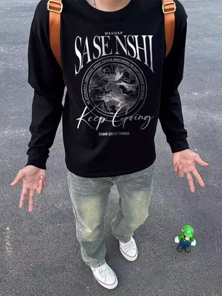 

Мужская толстовка American Sle Streetwear с капюшоном, весенне-осенняя, легкая, с маленьким воротником, базовая, для ношения под одеждой