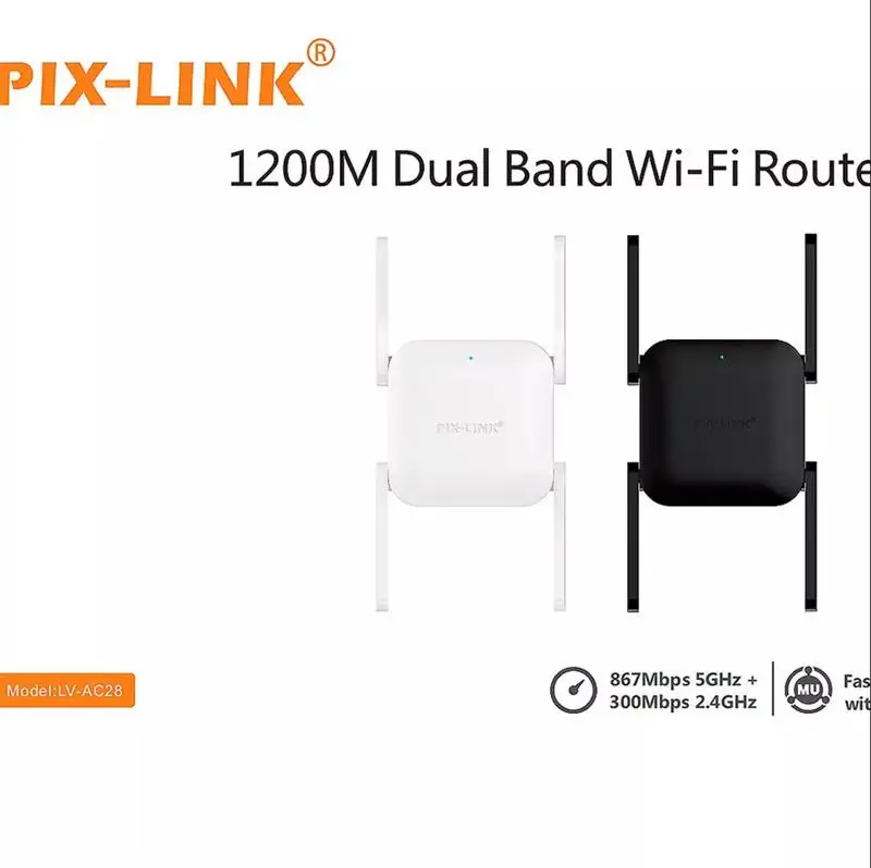 PIXLINK Wireless WiFi Repeater 2.4G 5G WiFi Extender WiFi Booster Wi Fi Amplifier Wi-Fi Signal Repeater 1200Mpbs LV-AC28