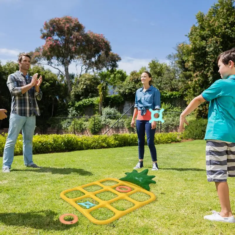 Aufblasbares Pool werfen Spiel aufblasbares Spielzeug Brettspiele werfen Set Wasser schwimmt Schachbrett Ananas Form Schwimmbad Spielzeug Pool