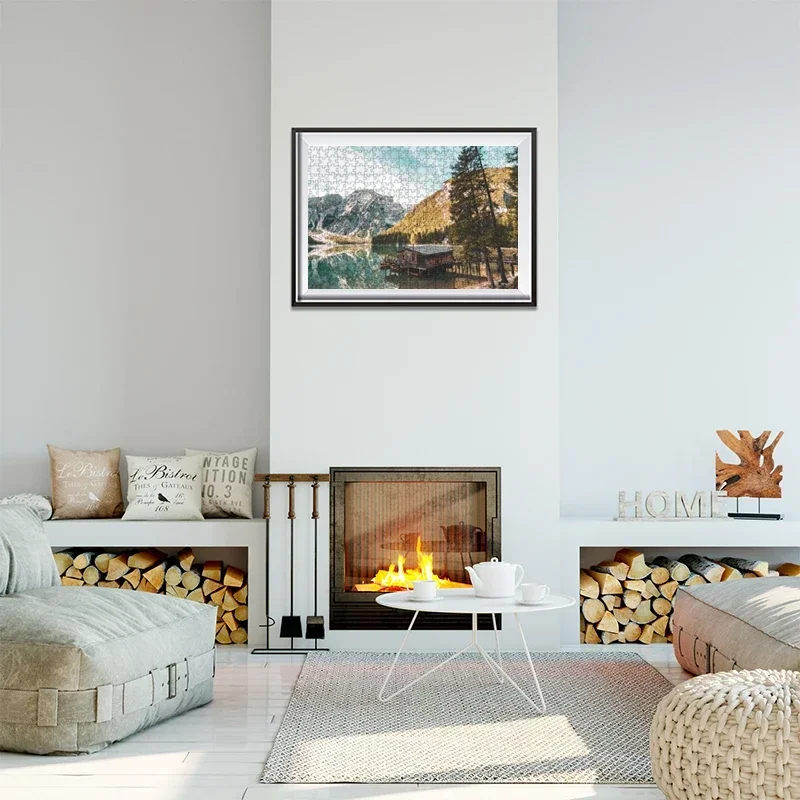 大人のジグソーパズル、湖の旅行、ストレス解消、エンターテインメントおもちゃ、紙のパズル、クリスマスギフト、旅行、61x46cm、500個