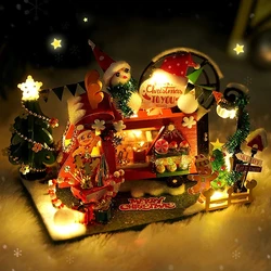 Christmas Gift Diy Dollhouse  miniatures Tiny Houses Doll House miniaturas Home Toys Birthday Gifts Scene of the Magic Detecti
