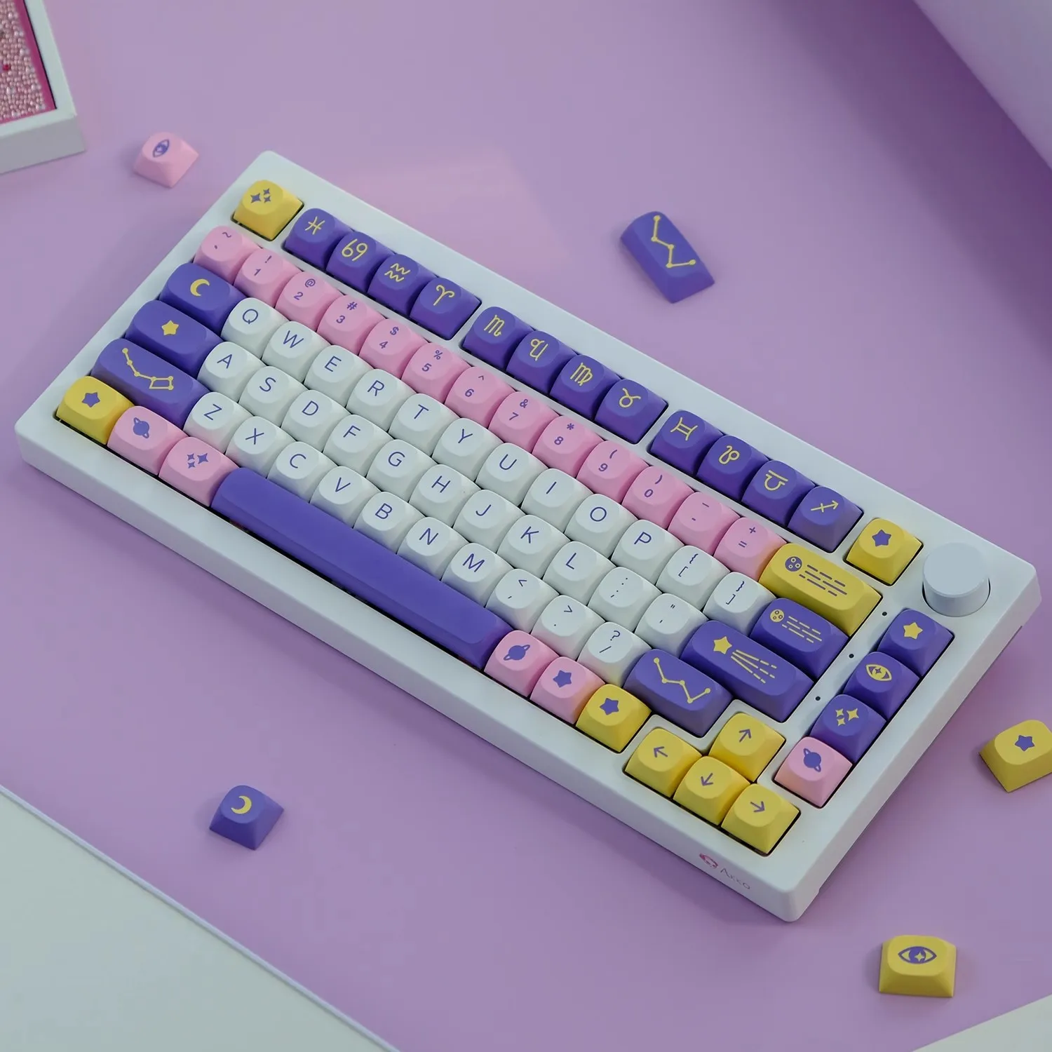 

1 комплект ‌ GMK Drop MA Profile Astrolokeys Колпачки для клавиш PBT Dye Subbed Колпачки для клавиш Светонепроницаемые колпачки для MX Switch Wooting Alice 60 75 80