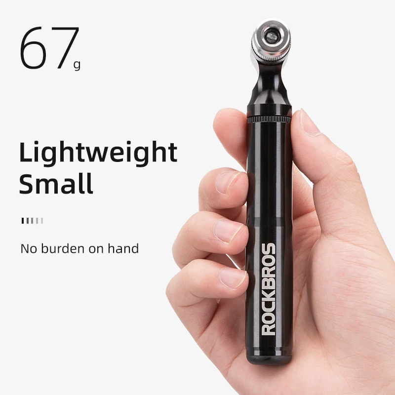 ROCKBROS Mini Bicycle Air Pump 130PSI Road Bike Pump Aluminum Alloy Portable Cycling Tire Inflator Pump MTB Bicycle Accessories