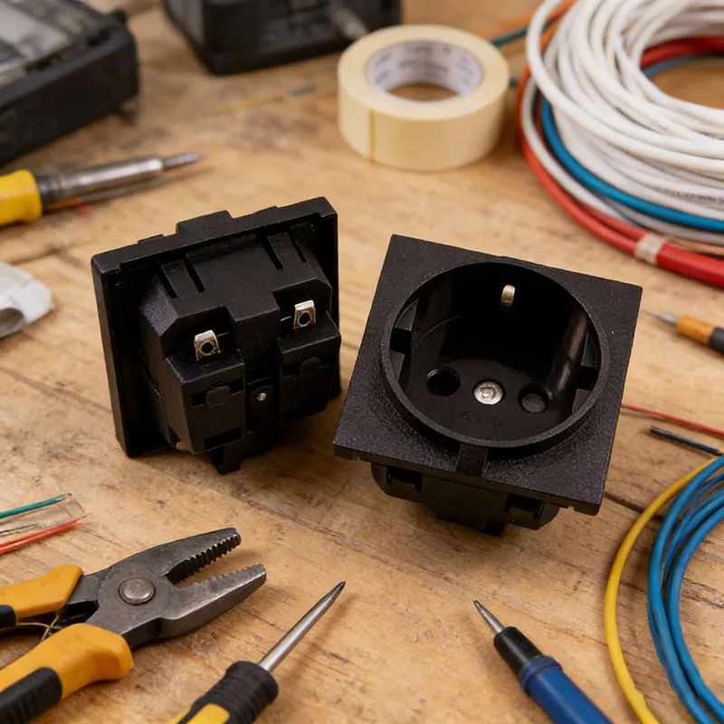 YuXi 1Pieces/lot E-08 Germany European AC Power Socket 16A 250V Korea Wiring Receptacle Power Outlet Schuko