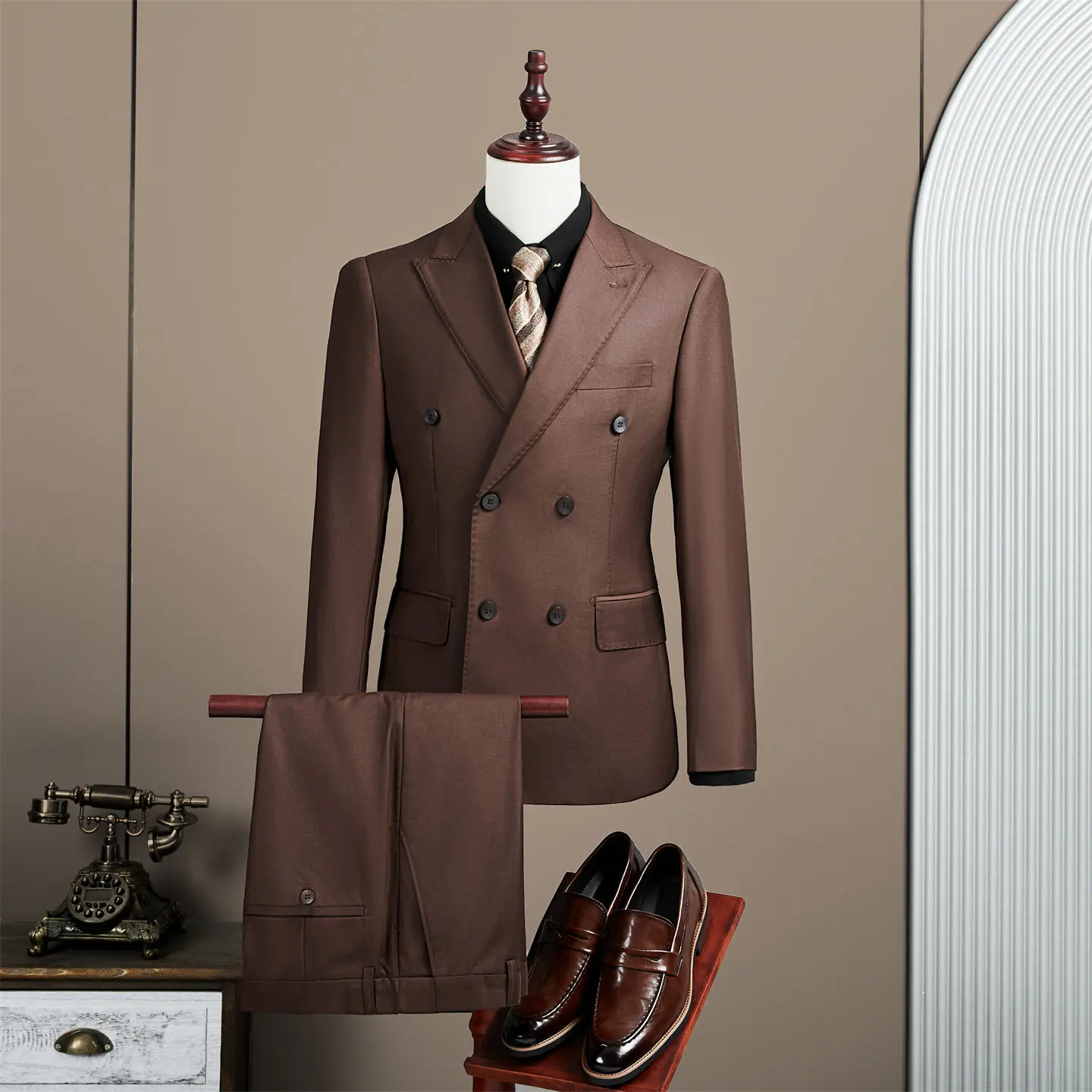 High-Quality Fashionable Men's Two-Piece Suit Set for Wedding Banquet Autumn Business Casual Wear Stylish And Versatile