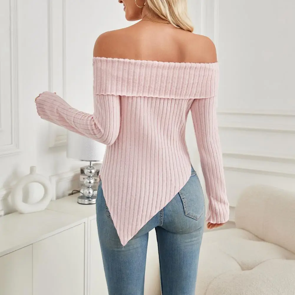

Sexy Off Shoulder Shirts For Women Clothing Slash Neck 2025 Spring Summer New Casual Loose Tops Female Tees Pullover Blouse