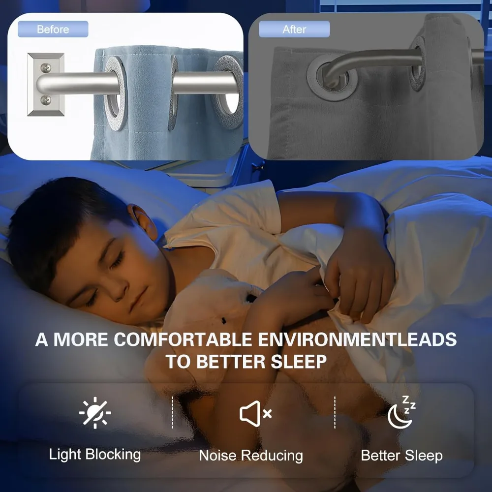 قضيب ستارة من النيكل شديد التحمل قابل للتعديل لستائر التعتيم - تصميم منحني حديث لغرف النوم والمطابخ