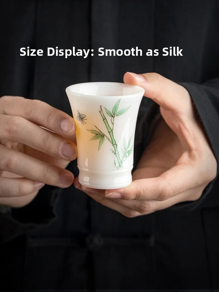 Miaolian Tianxiang Ice Jade Ceramic Hand-Painted Owner Cup for Drinking Tea Personal Specialty Single Cup Tasting Cup