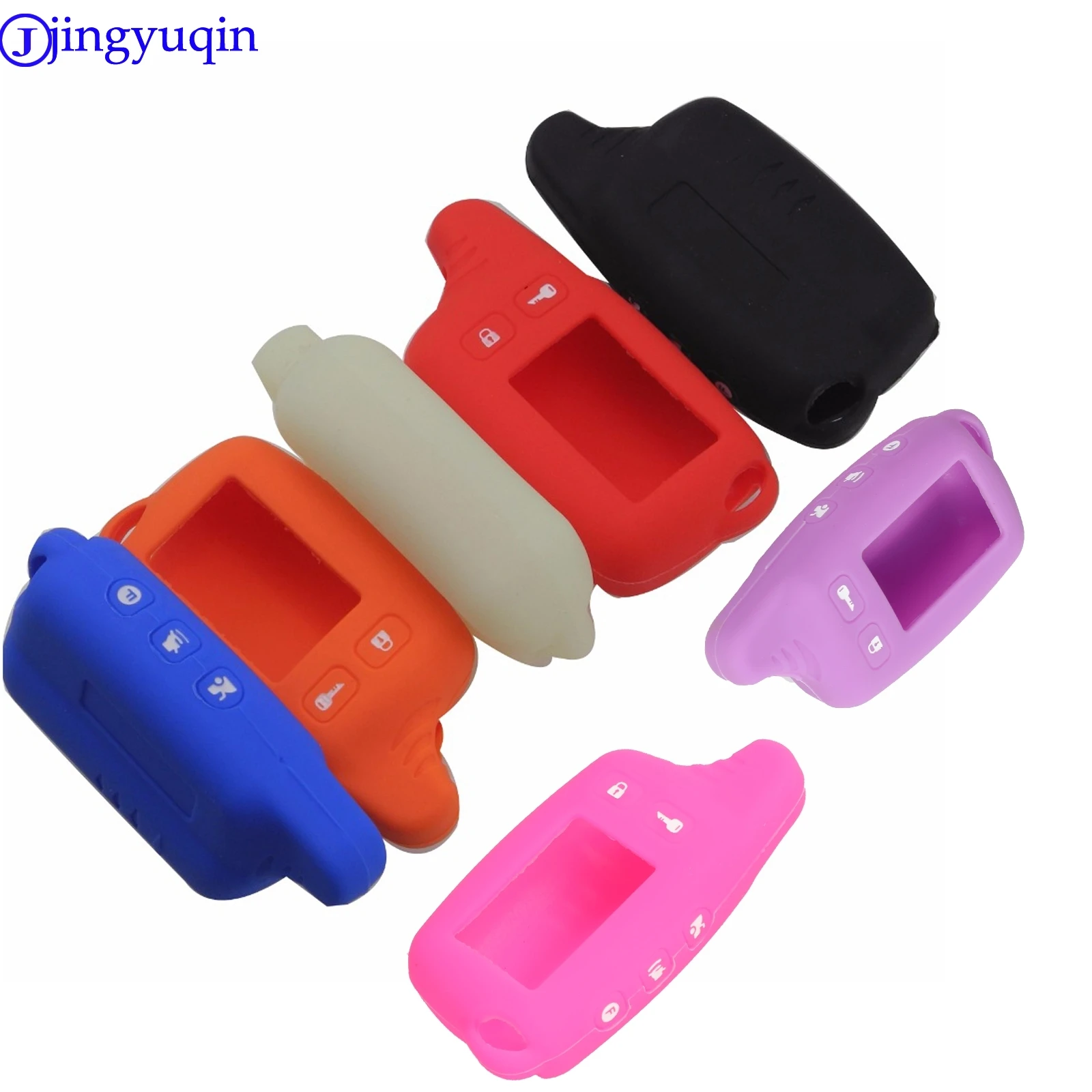 jingyuqin Tw9010 Silicone Case KeyChain For Russian 2-way Alarm System Alarm Key Fob For Tomahawk Tw9010 9010