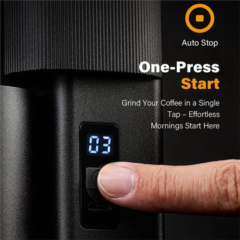 

Кофемолка A07R для домашнего использования, с функцией однократной дозировки, тихим двигателем постоянного тока, жерновами для эспрессо, 80 настроек в комплекте