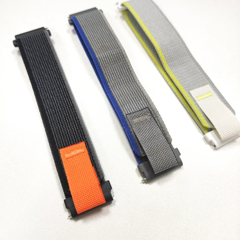 TicWatch Pro 3 Ultra E3 E2 S2 Pro X GTW 2021、Huawei Watch GT 5/4/3/2 Pro用ナイロンループストラップ、20mm/22mmブレスレット/時計バンド