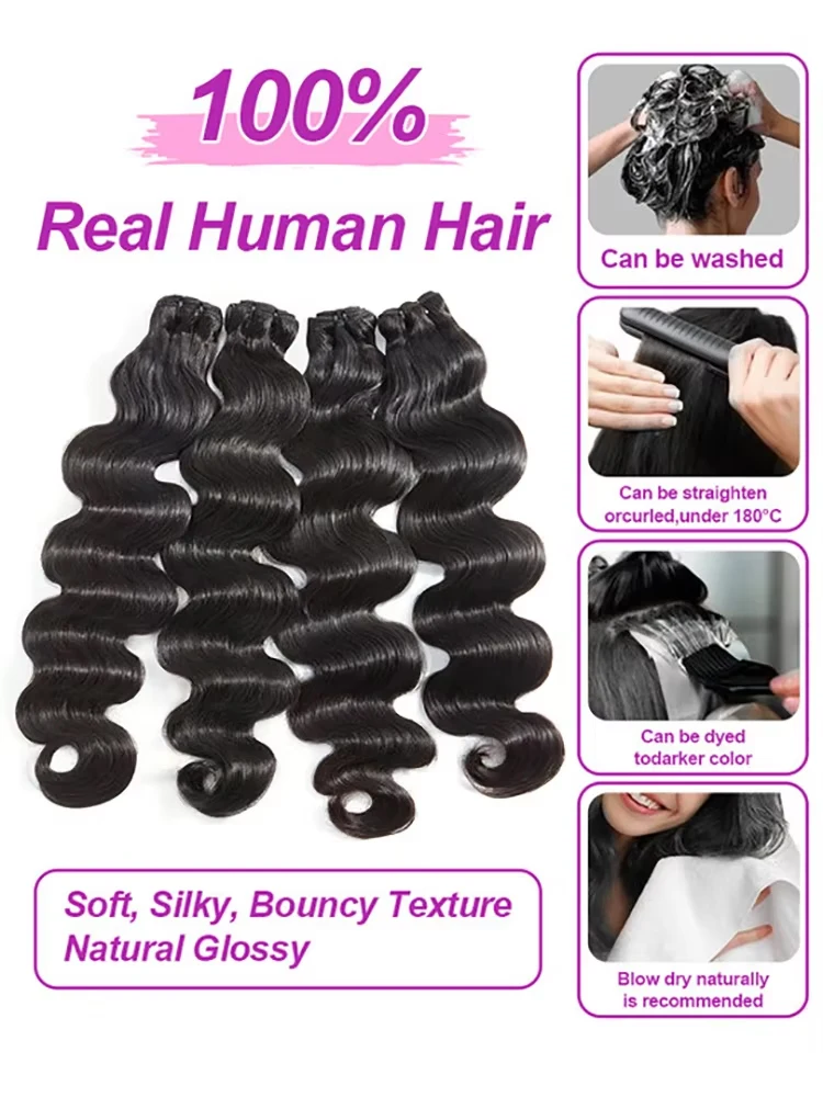 22 24 26 Inch Double Drawn Virgin Bundles Human Hair 15A Raw Vietnamese Hair Body Wave Bundles Human Hair Unprocessed Hair