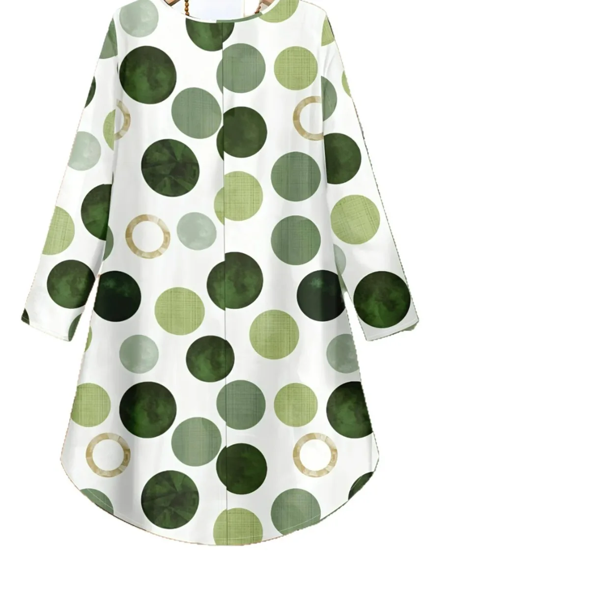 Женский комплект 2025 года с принтом в горошек, элегантный повседневный свободный топ с длинными рукавами и брюки с принтом, комплект из двух предметов