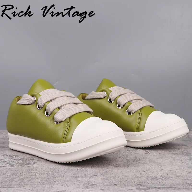 Rick Vintage Chunky Sneakers Women Pudgy Casual Shoes RO Platform Sports Shoes Real Leather Men\'s Fashion Sneakers Large Size 46