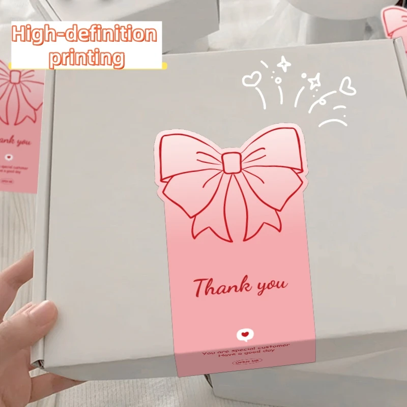 

50 шт. наклеек для подарков с надписью «Спасибо», милые бантики и розы, самоклеящиеся этикетки для упаковки подарков малого бизнеса, сувениров для вечеринок