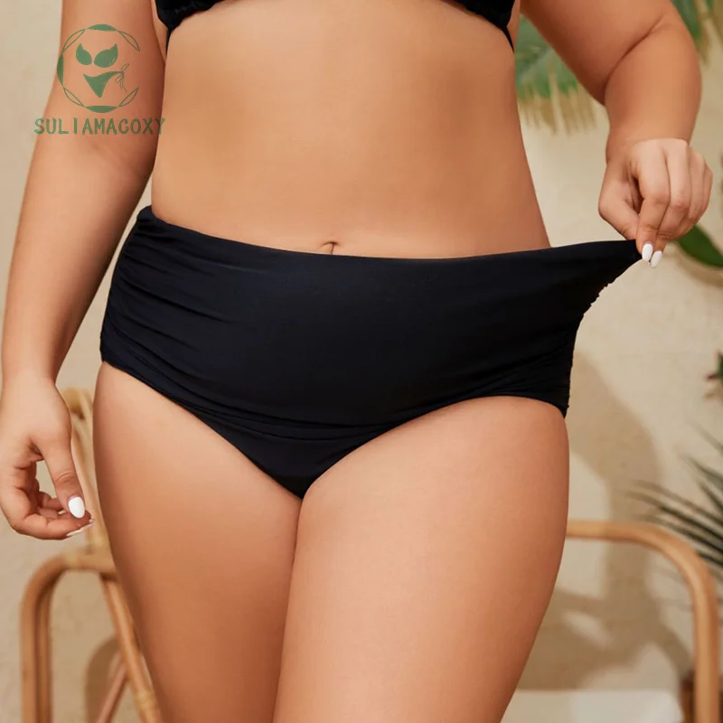 Culotte menstruelle imperméable à quatre couches, sous-vêtements de natation, bikini sexy, grande taille, couvert de ventre