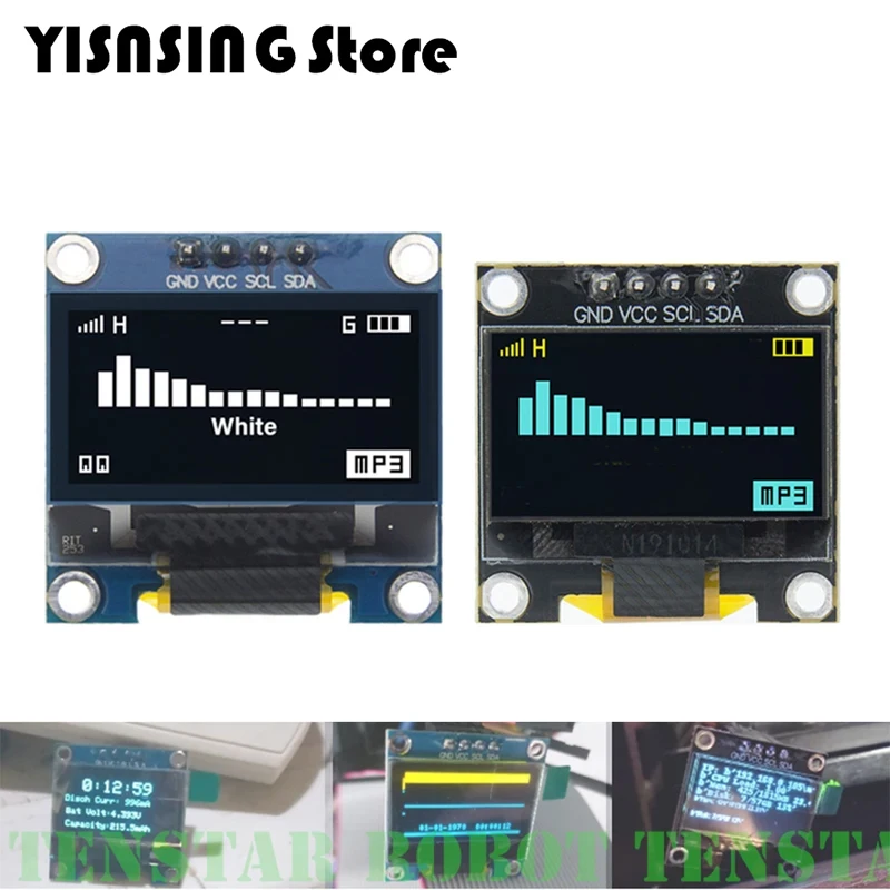 

0.96 inch OLED ssd1306 white/blue/yellow 128x64 IIC I2C serial display module 12864 LCD screen Board for Arduino