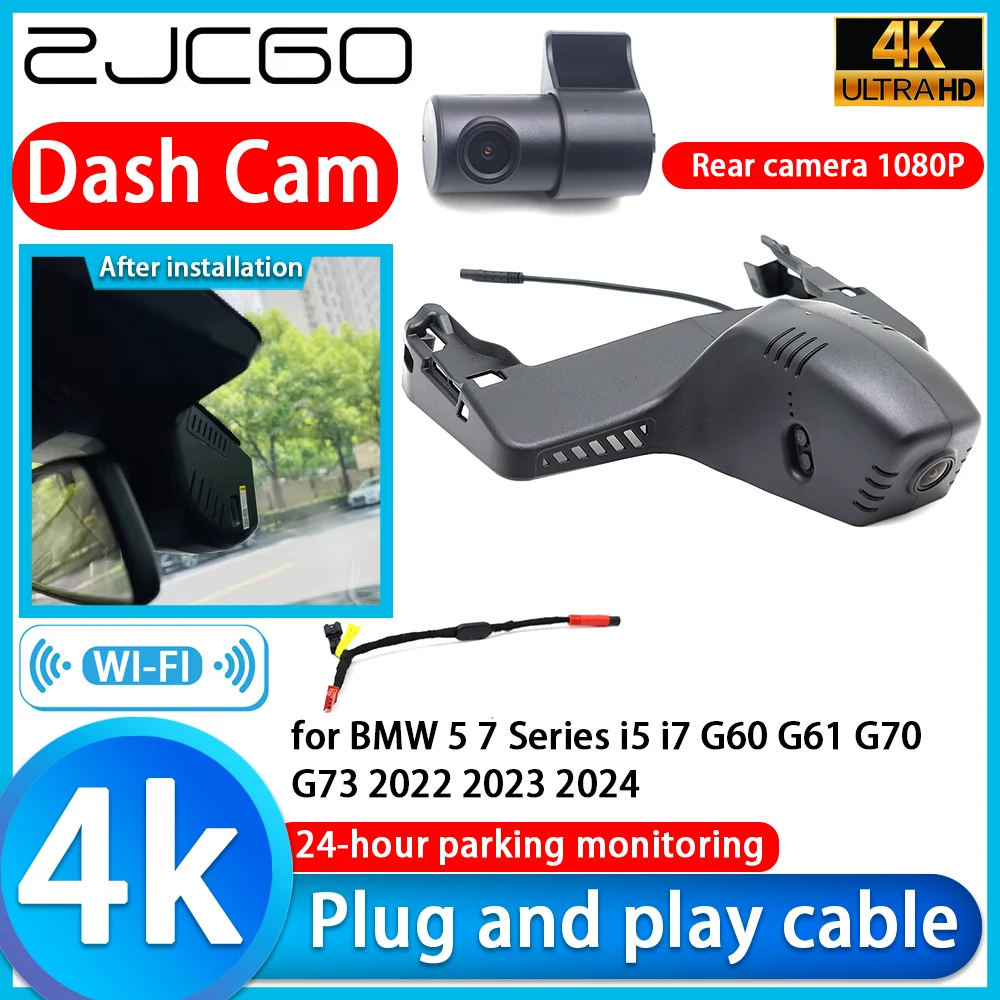 

ZJCGO Video Recorder 4K UHD Plug and Play Car DVR Dash Cam for BMW 5 7 Series i5 i7 G60 G61 G70 G73 2022 2023 2024