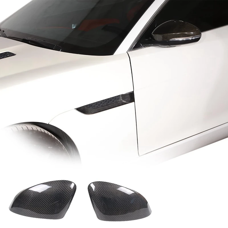 Carbon Fiber Rearview Mirror Cover For Jaguar F-Type 2013-2020 Door Side Mirror Cover Trim Exterior Replacement Parts