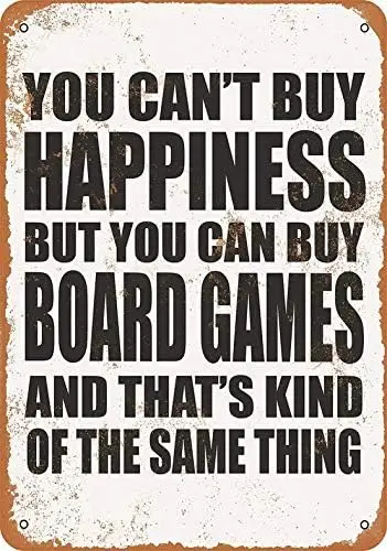 Vintage 12x8 Tin Metal Sign You Can't Buy Happiness But You Can Buy Board Games Retro Wall Decor Home Decor