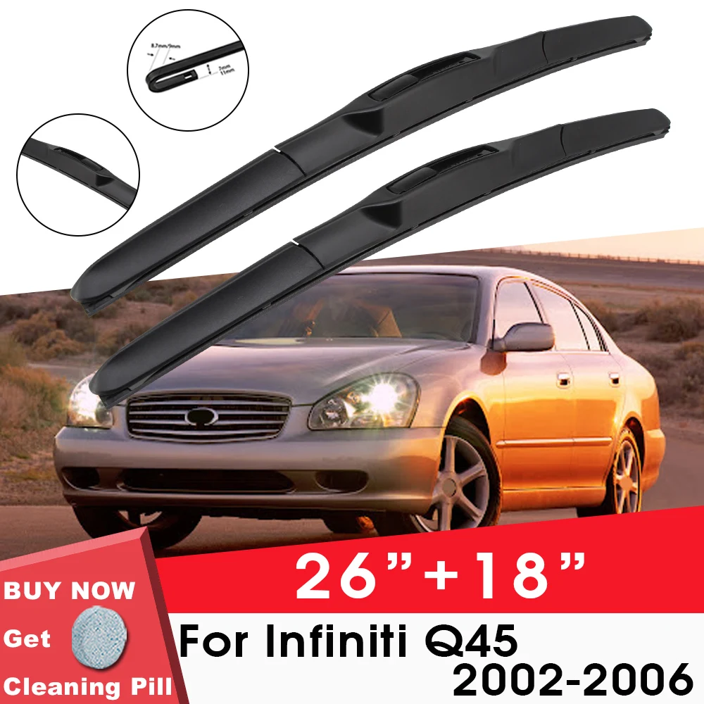 Car Wiper Blade Front Window Windshield Rubber Silicon Refill Wiper For Infiniti Q45 2002-2006 LHD RHD 26