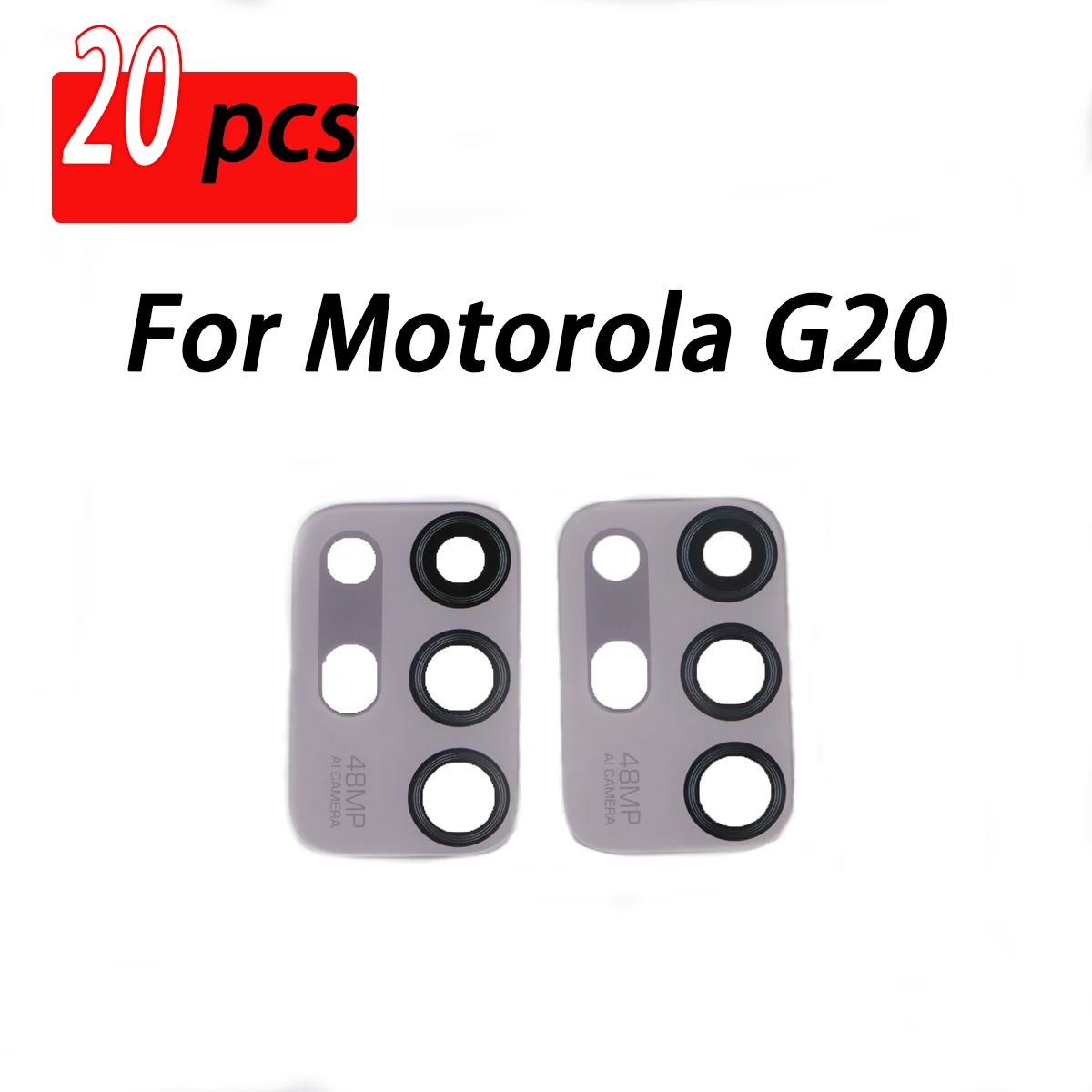 

ELECTERMI 20 PCS Back Rear Camera Lens Glass Mobile Phone Replacement Repair Parts For Motorola G20