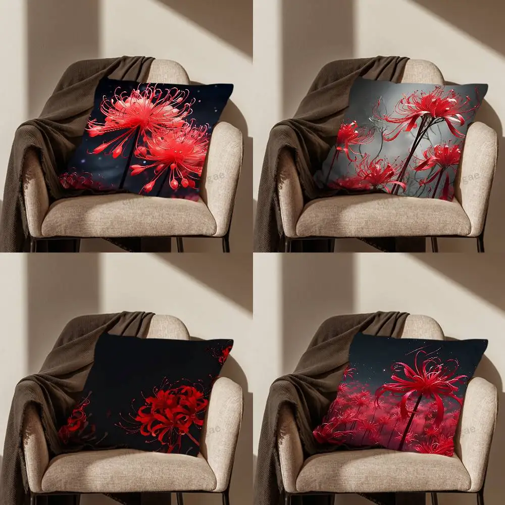 

Red spider lily Throw Pillow Case For 45x45cm,55x55cm,30x30cm For Home Bedroom Decoration And Protector