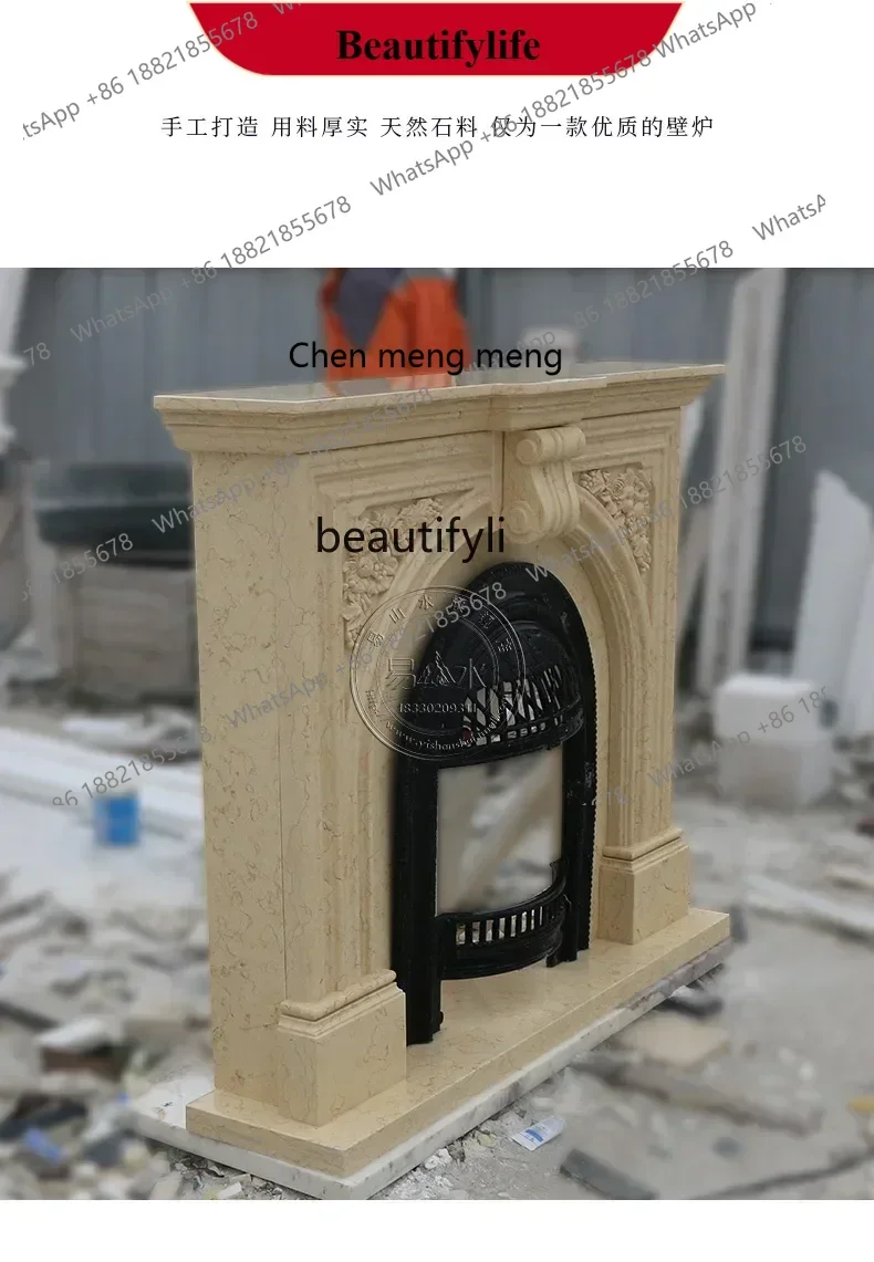 

D178 Yy Мраморная каминная европейская резная декоративная вилла из натурального камня, нагревательный камин на заказ