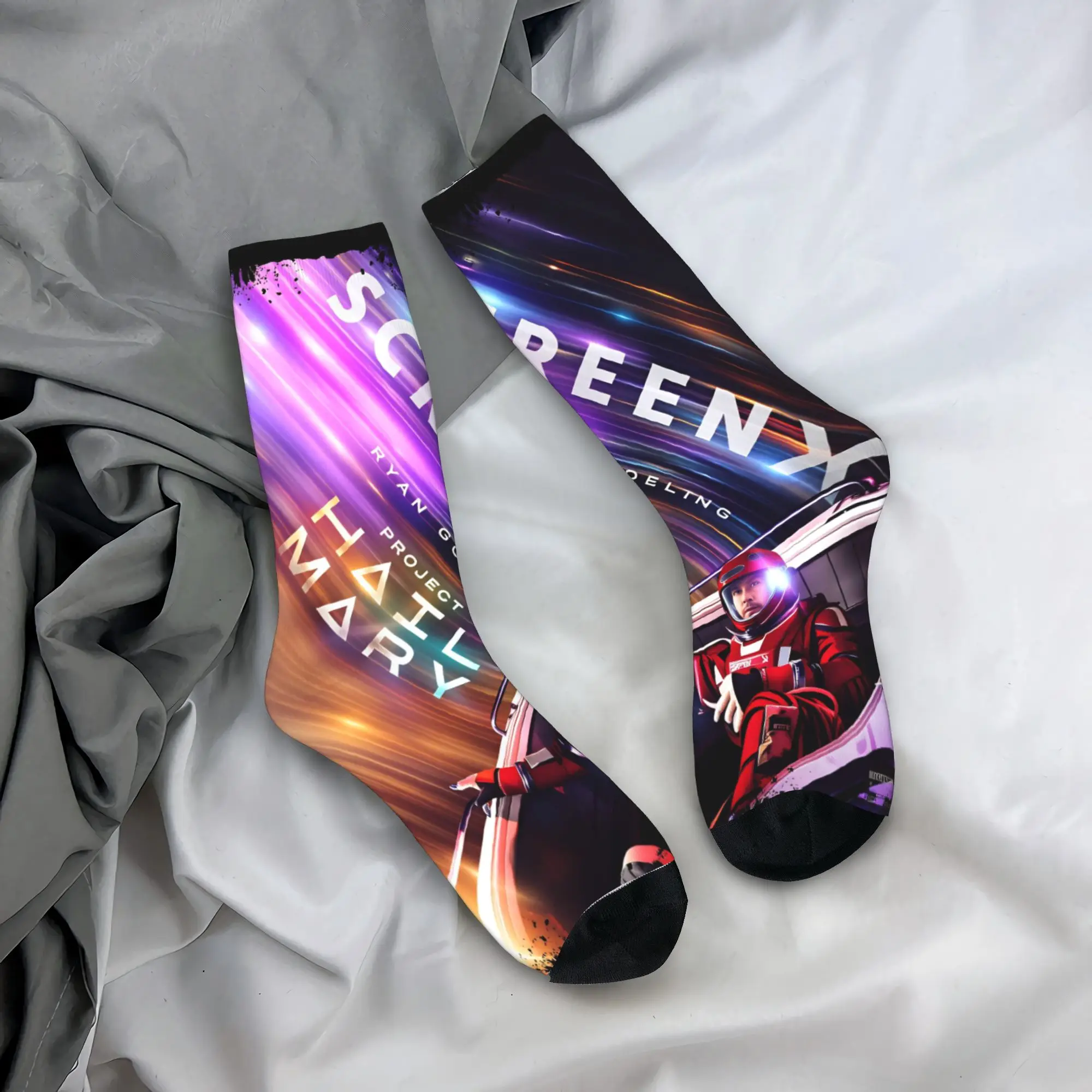 

Носки Project Hail Mary Poster Stockings для мужчин, мягкие, элегантные, весенние, для велоспорта, противоскользящие, с принтом, подарок