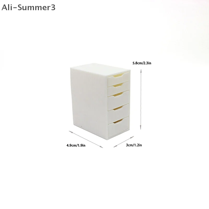 Dollhouse Mini Furniture Drawer Style Five Drawer Cabinet Bedside Table Cabinet Shelf Cupboard Model Dollhouse Furniture Toys