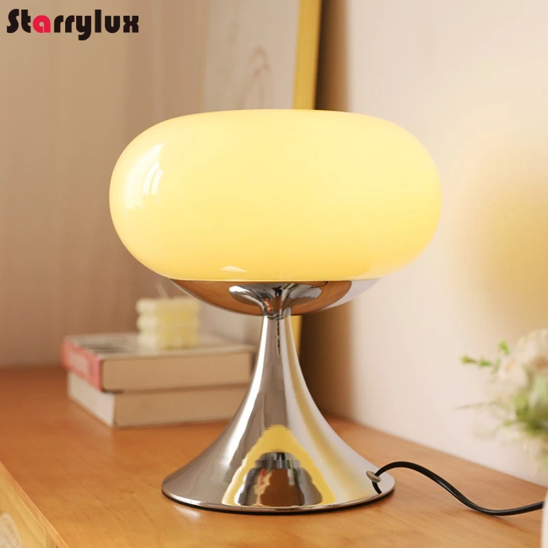 Bauhaus Apple Table Lamp French Cream Bedside Light Vintage Aesthetic Room Decor