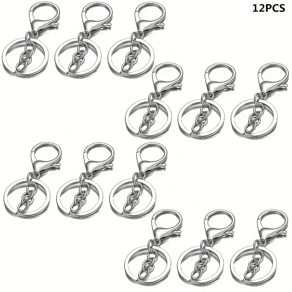 12pcs Wholesale Affordable Durable Versatile Blank Keychain Bead Rods Stylish Cheap Jewelry Parts Bracelets, Necklaces Bags