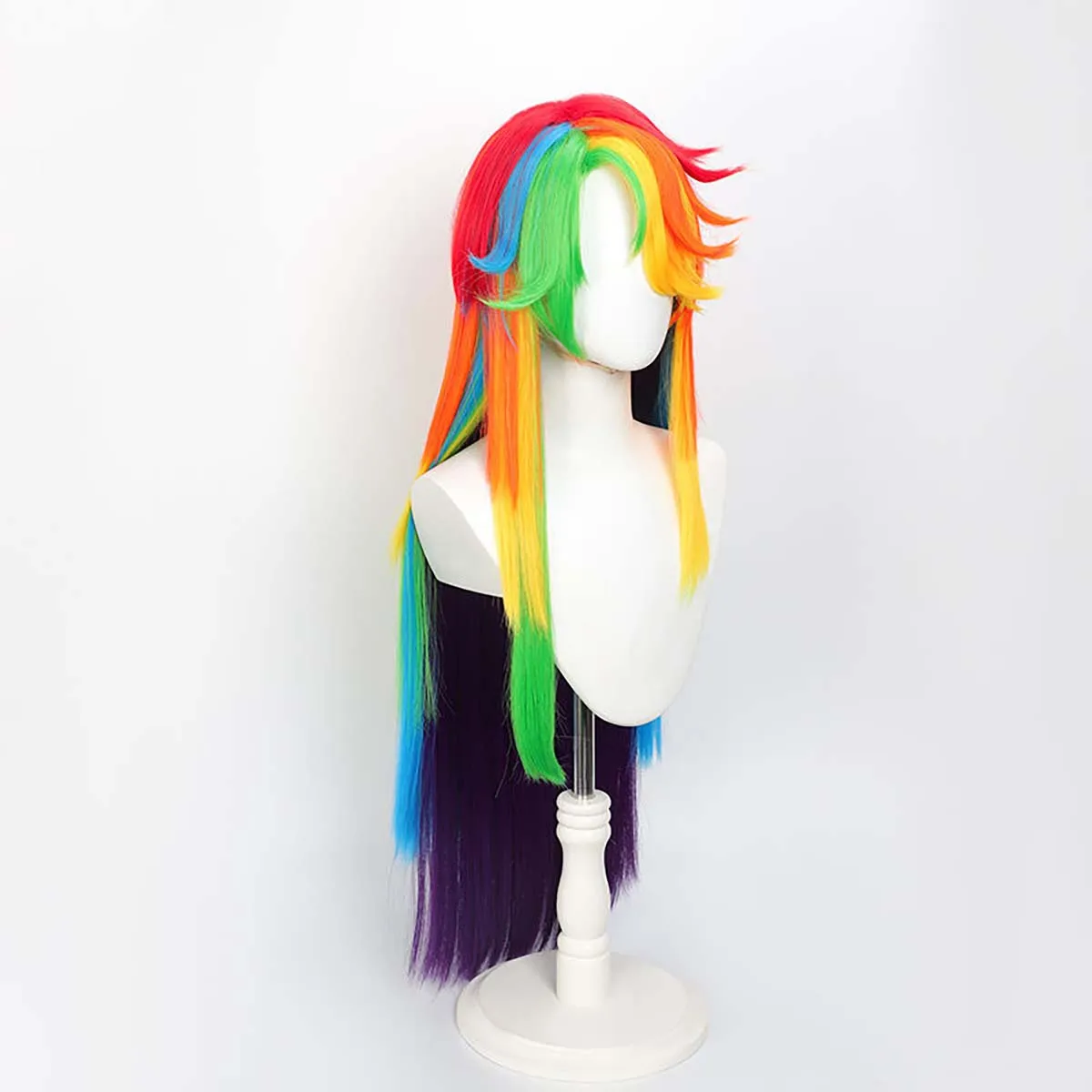 Halloween Costume Prop rainbow Dash Red Orange Yellow Green Blue Purple Wig