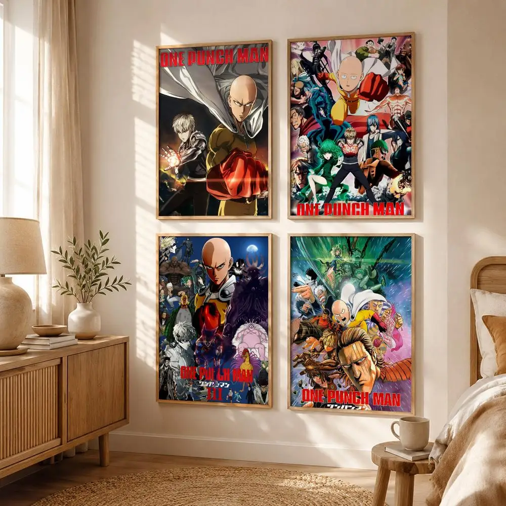 Comedy Anime O-One-Punch Man Poster All-match HD Waterproof Self-Adhesive Wall Art Sticker For Home Bedroom