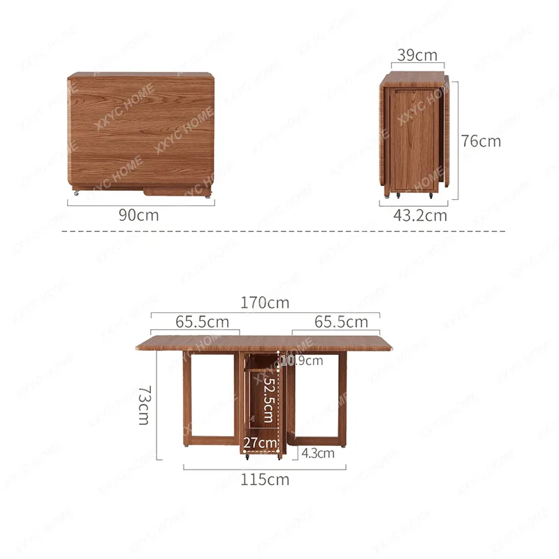 LLuxury Mid Century Dining Table With Chairs Vintage Square Elegant Dining Tables Retro Folding Mesa  Furnitures