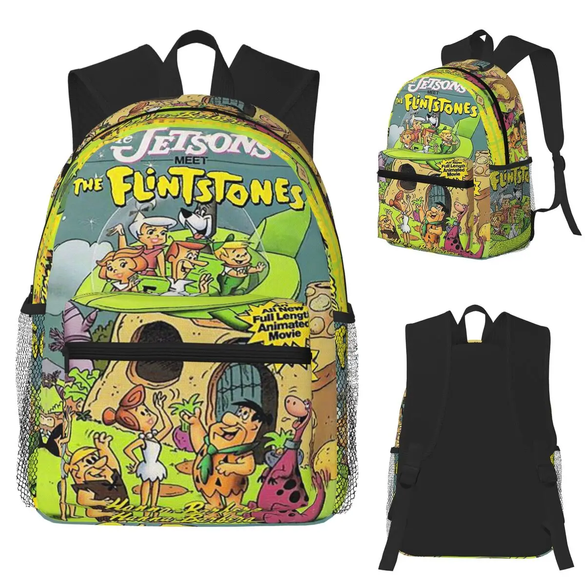 

The Flintstones Anime Fred Flintstone Student Backpack School Bag Hiking Daypack for Men Women Fashion Bookbag Shoulder Bags