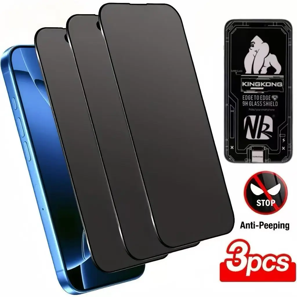 

3Pcs Tempered Glass Screen Protector with Anti-Spy Function Compatible with iPhone Models