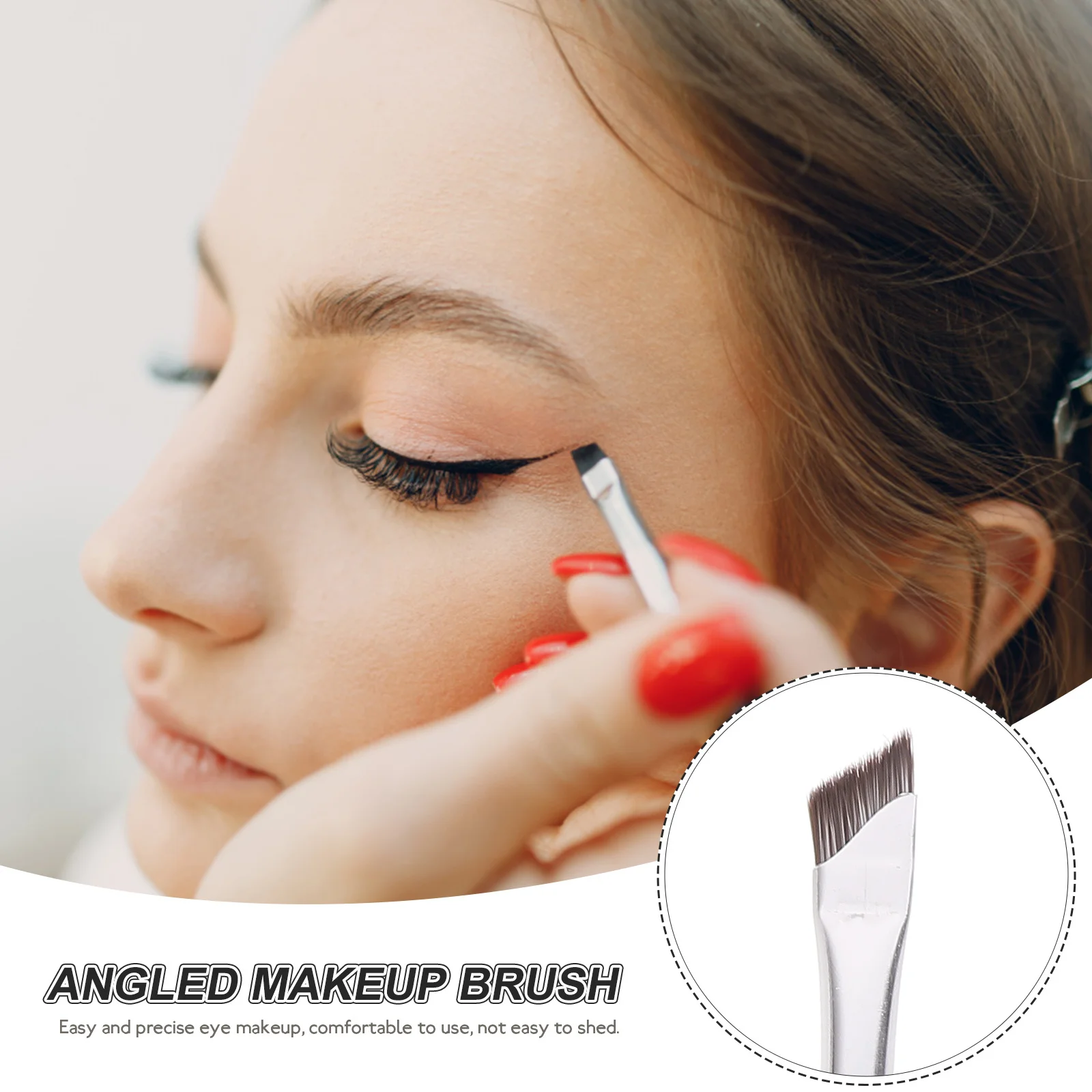 3개입 각진 아이라이너 브러시 세트 프리미엄 아이섀도우 및 눈썹 어플리케이터 도구 강력하고 사용하기 쉬운 데일리 키트