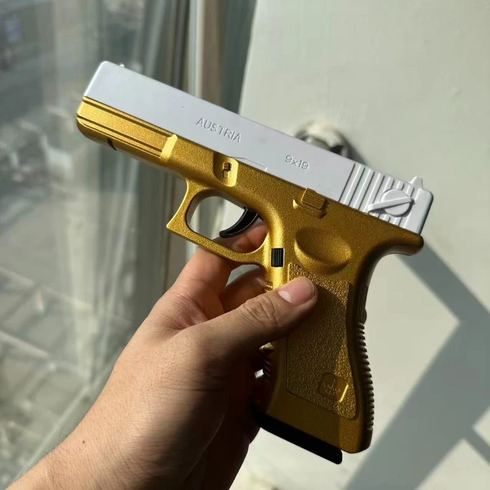 2026 New White Gold Toy Gun with Infrared Outdoor Toy Shoots 7-8mm Soft Rubber Bullets