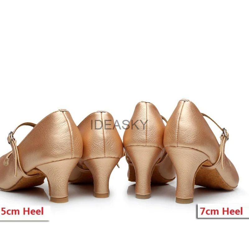 Modern Dance Shoes Women Girls Dancing Shoes High Heeled Ballroom Suede rubber sole Latin Dance Shoes For Women 5CM 7CM Heel