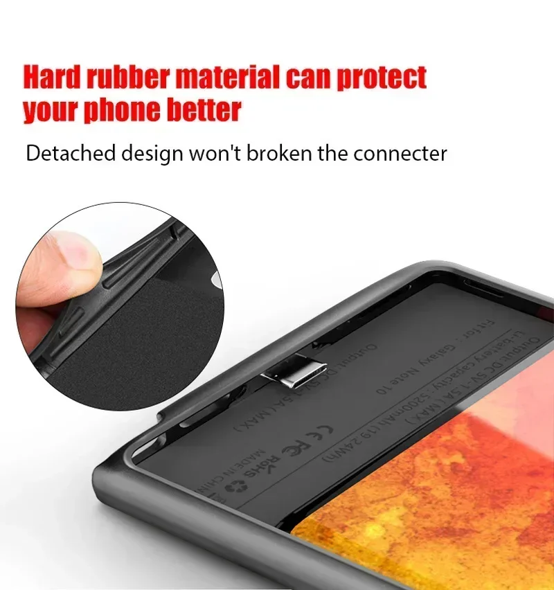 10000mAh Battery Charger Case For Samsung  S24 S23 S21 Ultra Plus Power Bank Cover  Wireless Portable Thin phone case battery