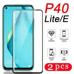 2Pcs 9H for Huawei P40 Lite E P40 Pro Plus Tempered Glass P30 Lite P20 Pro Phone Screen Protector Protective Film on The Glass