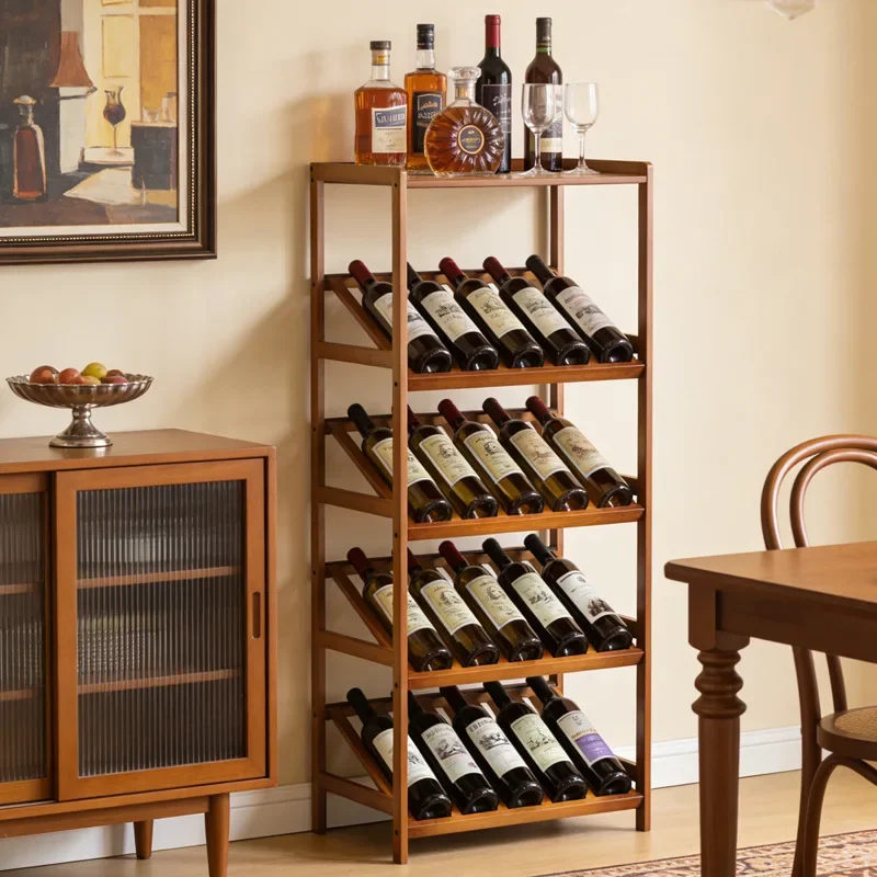 

Portable New Wine Cabinet Against The Wall Living Room Floor Display Rack Glass Door Wine Rack Display Cabinet Storage Rack