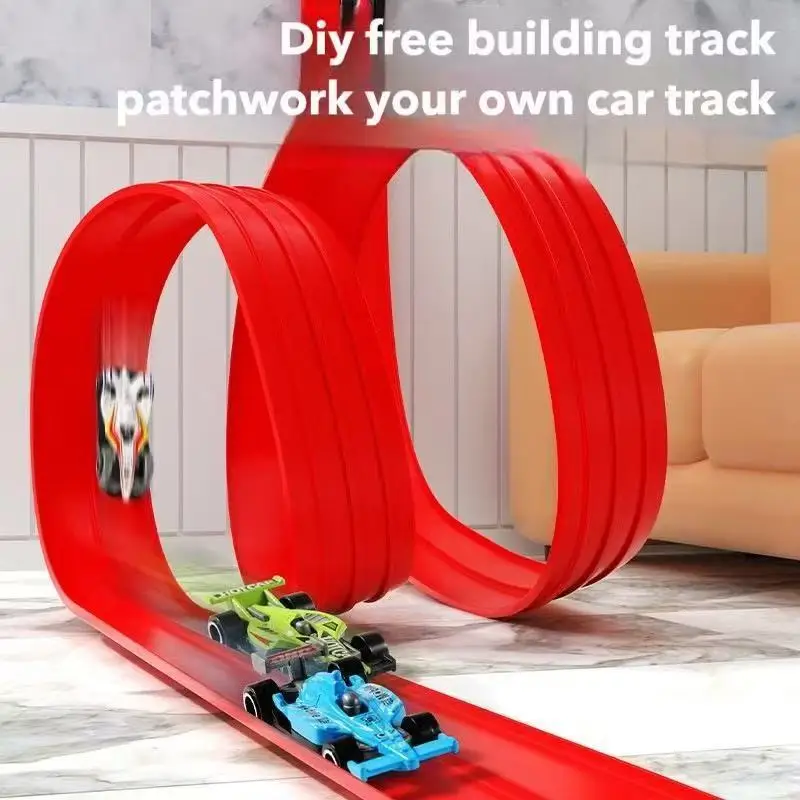 DIY Track Assembled Aluminum Alloy Pull-back Racing Car Gravity Slide Boys and Girls Educational Toys Holiday Christmas Gifts
